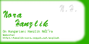 nora hanzlik business card